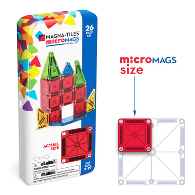 MAGNA-TILES - microMAGS Travel Set - 26 Piece Set - 12 Unit Counter Display