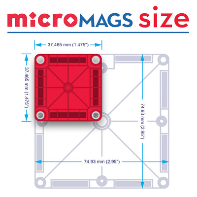 MAGNA-TILES - microMAGS Travel Set - 26 Piece Set