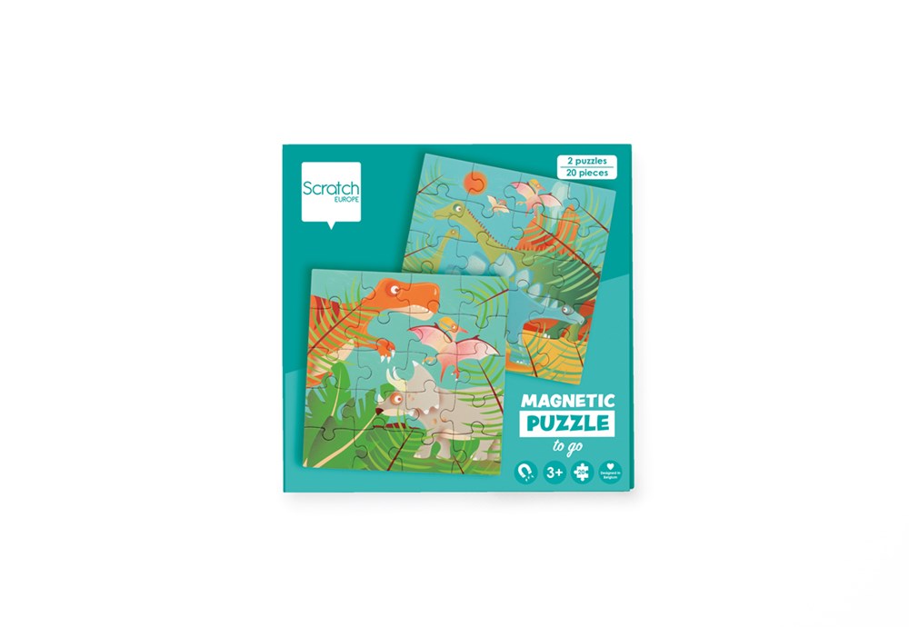 Scratch Europe - Puzzle - Magnetic Puzzle Book To Go - Dinosaurs