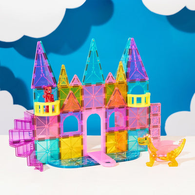 MAGNA-TILES - Castle DLX + microMAGS - 48 Piece Set