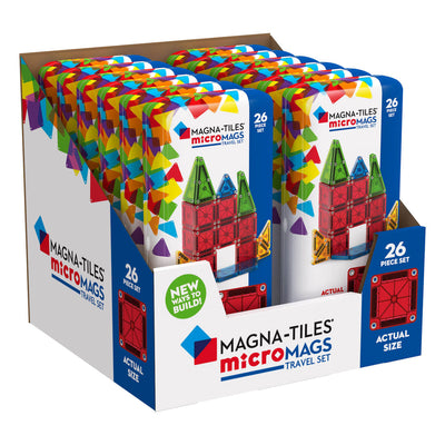 MAGNA-TILES - microMAGS Travel Set - 26 Piece Set - 12 Unit Counter Display